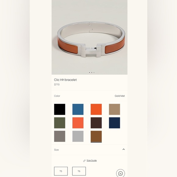Men’s Hermes Clic HH Bracelet - Size T5 - Gold Mat - NWT - Picture 7 of 7
